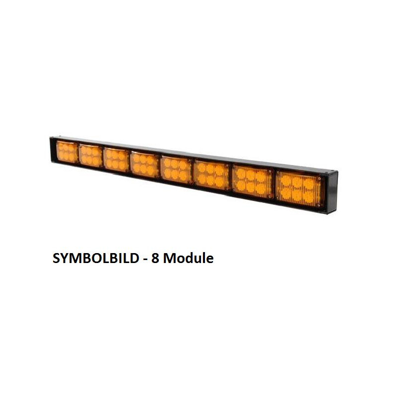 Lauflichtanlage - Serie F6, inkl. Bedienteil, Linse gelb, LEDs: GELB , 6 Module mit je 6 LEDs, 12-24 Volt