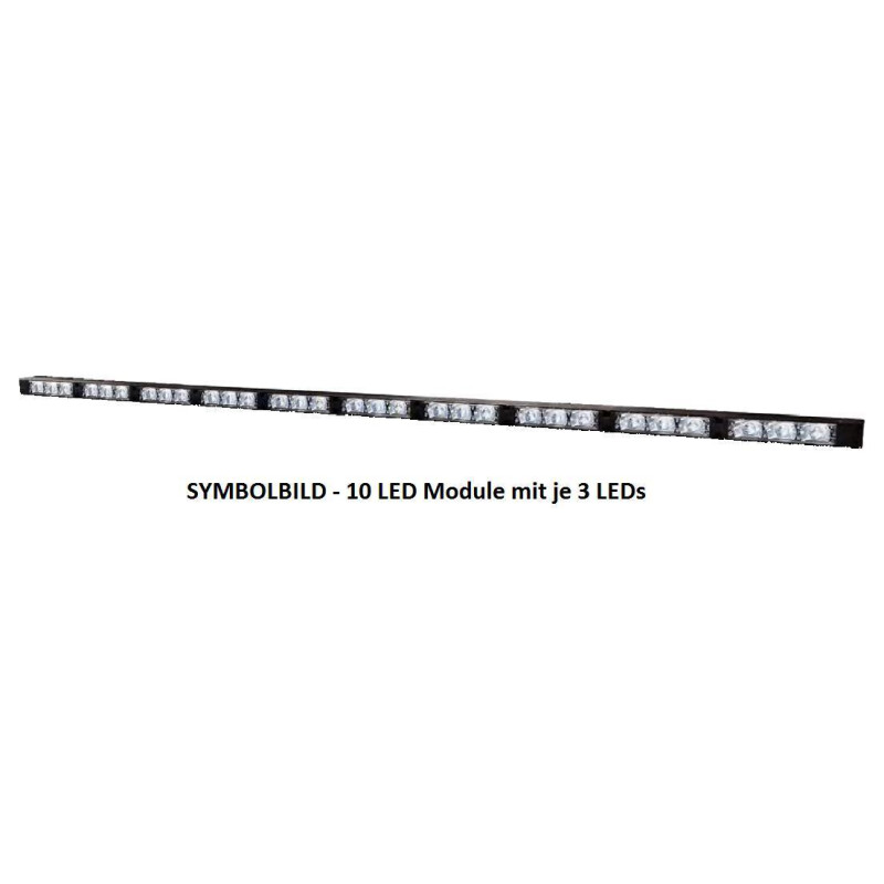 Lauflichtanlage - Serie TR3, ohne Bedienteil, Linse gelb, LEDs: GELB , 4 Module mit je 3 LEDs, 12-24 Volt