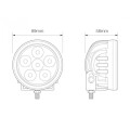 LED RÜCKFAHRSCHEINWERFER,ECE-R23, 18 Watt, 1440 Lumen, 12-24 Volt, 89x58 mm