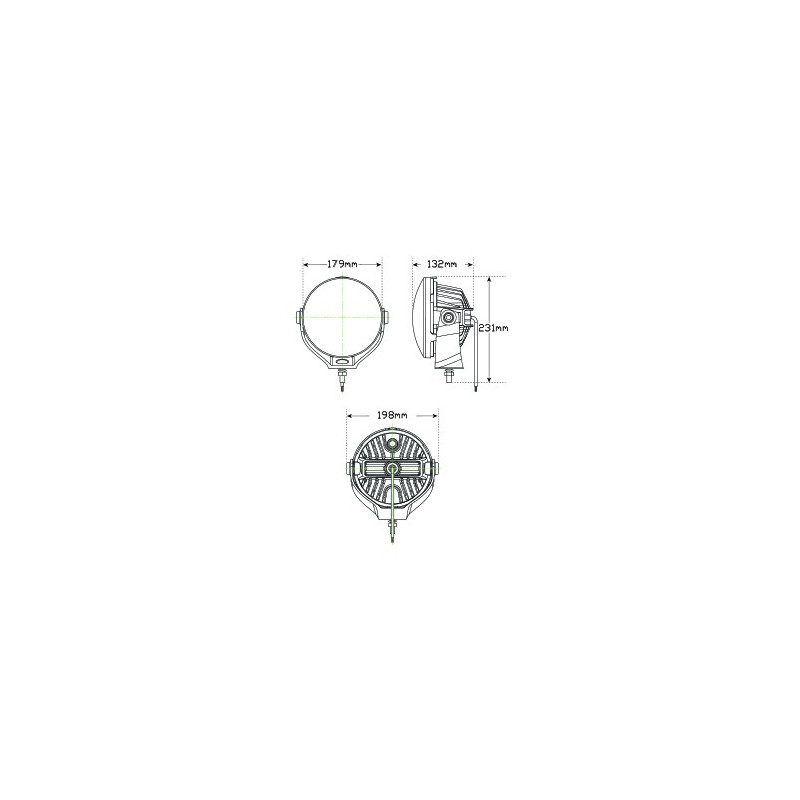 LED - FERNSCHEINWERFER MIT STANDLICHT, Rund, 3000 Lumen, 45 Watt, 10-30 Volt, ECE-R7, ECE-R112