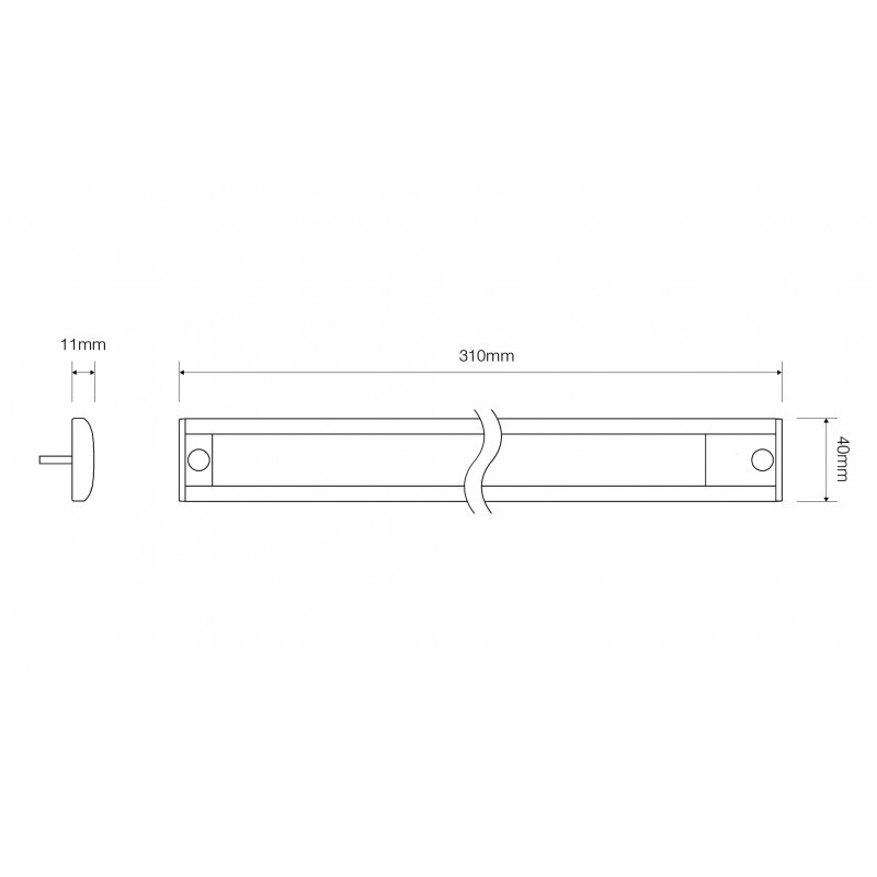 LED Beleuchtung Serie 40, 310 x 40 x 11 mm, silber, 380...