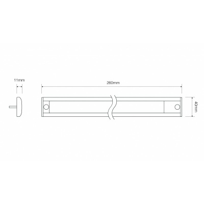 LED Beleuchtung Serie 40 mit Touch-Schalter, 260 x 40 x 11 mm, schwarz, 280 lm, 12 Volt