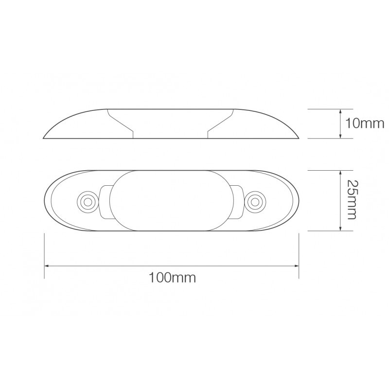 LED Beleuchtung Serie 10, 16 LEDs,  100 x 25 x 10 mm, weiß, 46 lm, 24 Volt