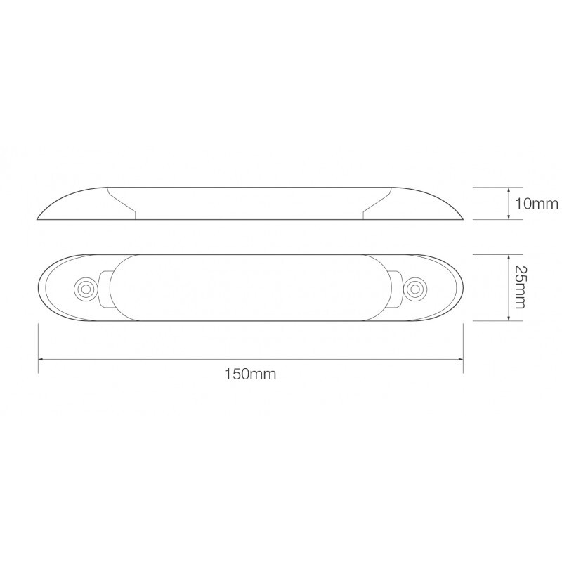 LED Beleuchtung Serie 10, 31 LEDs,  150 x 25 x 10 mm, weiß, 90 lm, 12 Volt