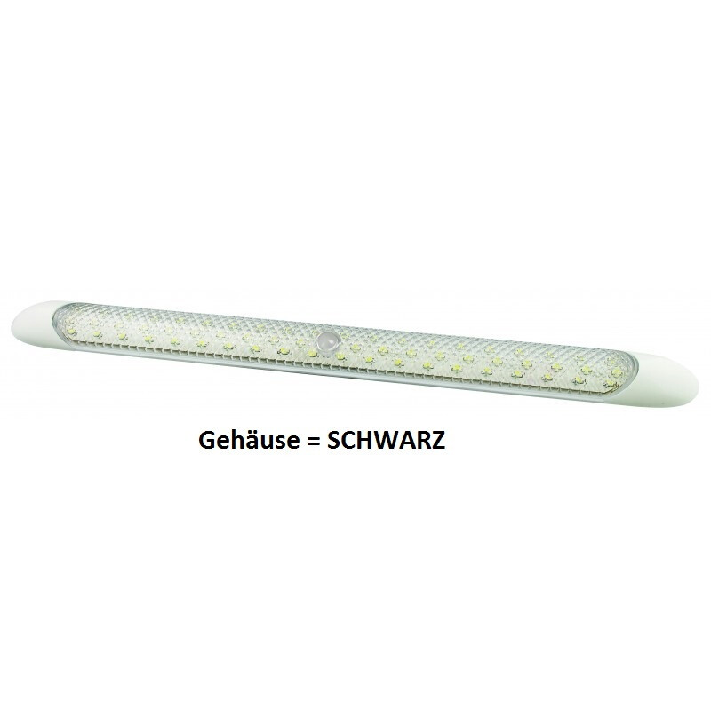 LED Beleuchtung Serie 10, 61 LEDs,  300 x 25 x 10 mm, schwarz, 340 lm, 24 Volt, mit Schalter