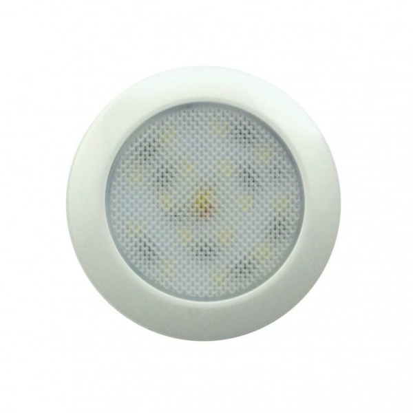 LED Beleuchtung Serie 7515, DM 76 x 9 mm, 250 lm, weißer Rahmen, kaltweiß, 12 Volt