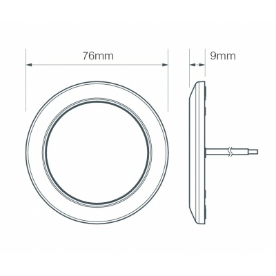 LED Beleuchtung Serie 7515, DM 76 x 9 mm, 250 lm, weißer Rahmen, kaltweiß, 12 Volt