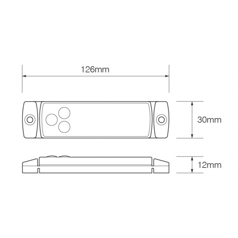 LED Umrissleuchte Serie 129, rot, 12-24 Volt