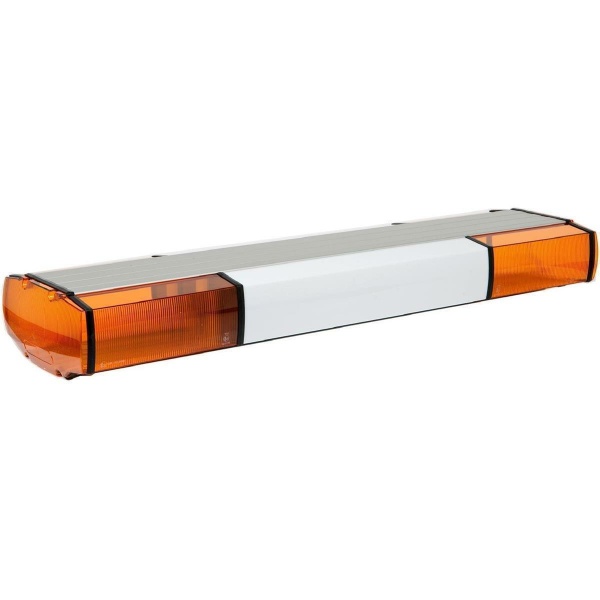 ZP Warnlichtbalken, 2-360° Halogen-Drehspiegelmodule, bel. W. Mittelteil, F.H.: Gelb, Länge: 160 cm, 24 Volt