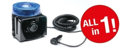 LM5 Mobile Blaulichtanlage mit Sirene, Tonfolge POLIZEI...