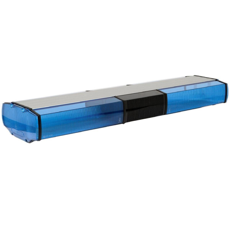 ZP Warnlichtbalken, 2-360° Halogen-Drehspiegelmodule, 100 Watt Lautsprecher, F.H.: BLAU, Länge: 110 cm, 24 Volt