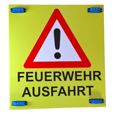 Feuerwehr Ausfahrt - LED Warnschild mit LED...