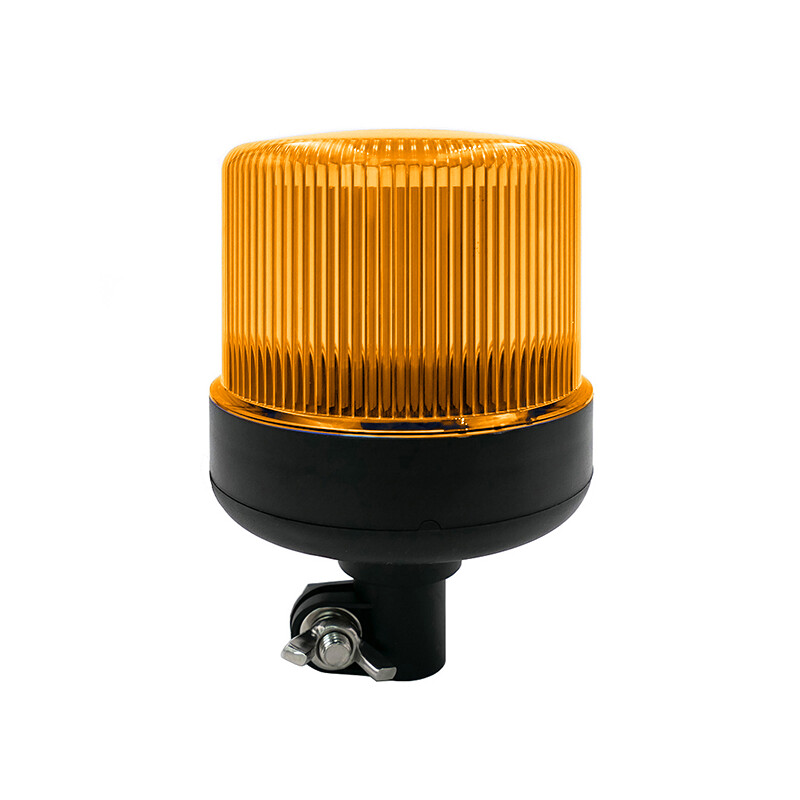 LED Rundumleuchte / LED Kennleuchte - Serie PROFLASH 1800 - DIN Rohr Aufsteckmontage, 12-24 Volt, ECE-R65  In Warnfarbe-Rot
