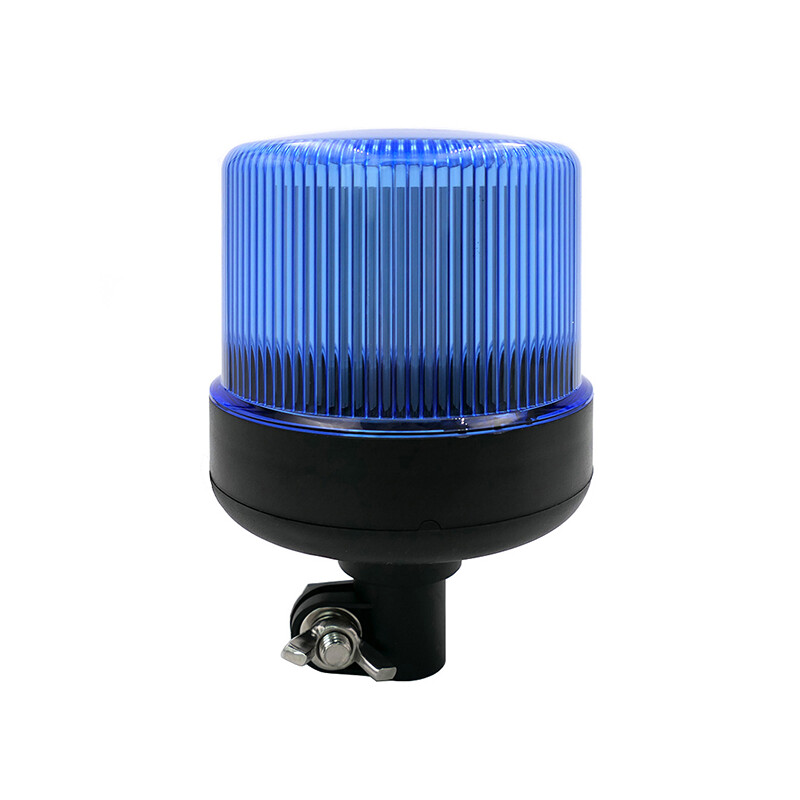 LED Rundumleuchte / LED Kennleuchte - Serie PROFLASH 1800 - DIN Rohr Aufsteckmontage, 12-24 Volt, ECE-R65  In Warnfarbe-Rot