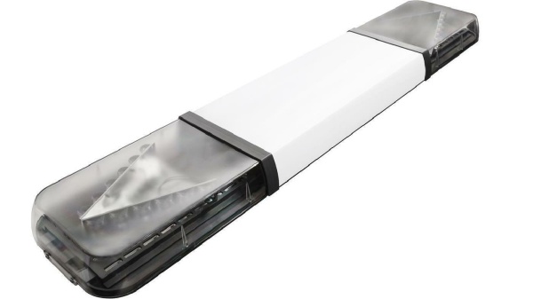 OT60 Warnlichtbalken, ECO bestückt - 2-V Module je Seite, 12-24 Volt, F.H.: Klar,  F.L.: BLAU, Länge: 200 cm