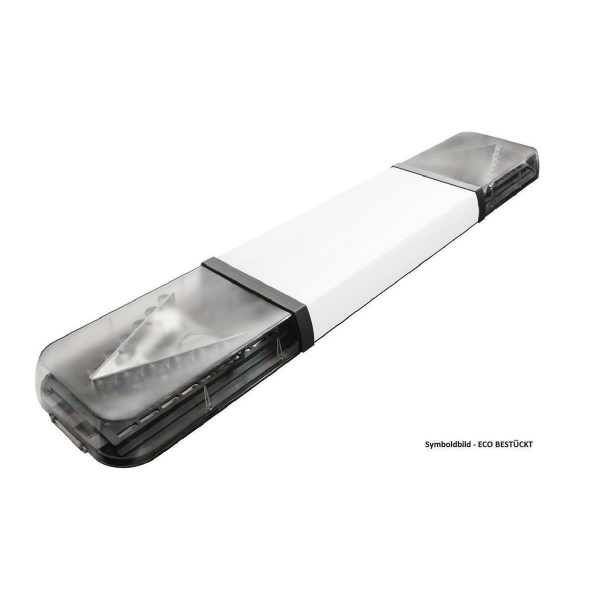 OT60 Warnlichtbalken, ECO bestückt - 2-V Module je Seite, 100 Watt LSP, 12-24 Volt, F.H.: Klar F.L.: BLAU, Länge: 110 cm