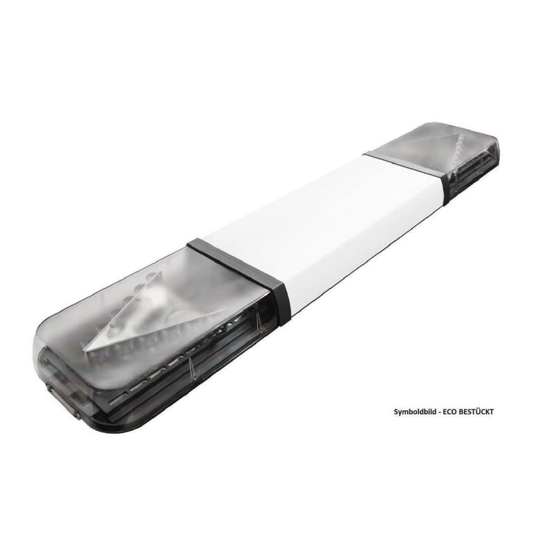 OT60 Warnlichtbalken, ECO bestückt - 2-V Module je Seite, 100 Watt LSP, 12-24 Volt, F.H.: Klar F.L.: BLAU, Länge: 140 cm