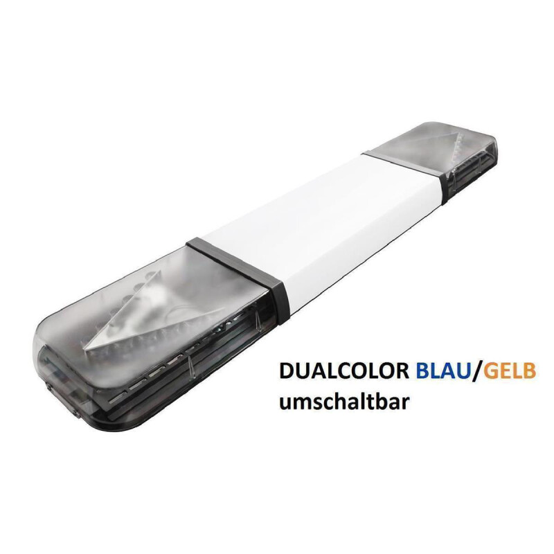 OT60 Warnlichtbalken, ECO bestückt - 2-V Module je Seite 12-24 Volt, F.L.: DUALCOLOR BLAU/GELB, Länge: 160 cm