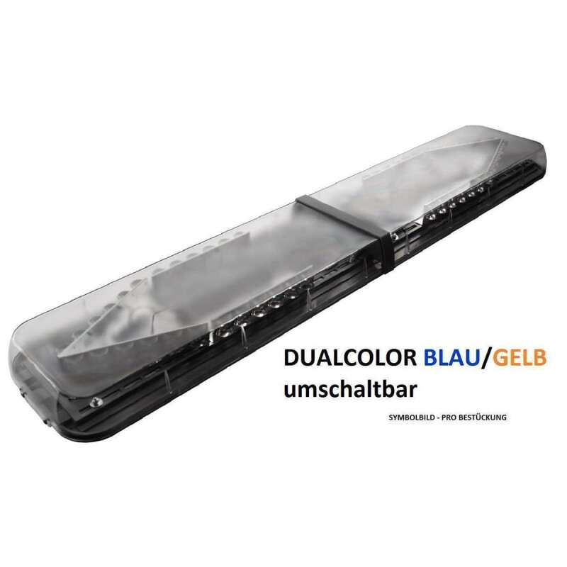 OT60 Warnlichtbalken, ECO bestückt - 2-V Module je Seite 12-24 Volt, F.L.: DUALCOLOR BLAU/GELB, , Länge: 180 cm