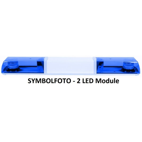 Serie 70 Warnlichtbalken, 4-360° LED Blitzmodule, beleuchtb. Mittelteil weiß,  Länge: 152,40 cm, blau, 12-24 Volt