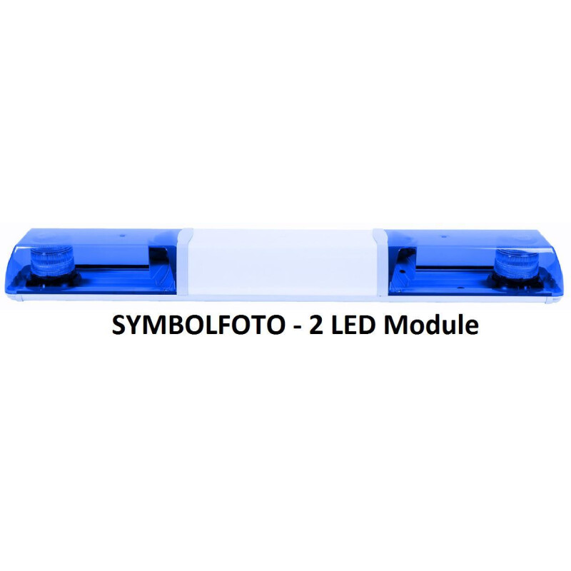 Serie 70 Warnlichtbalken, 4-360° LED Blitzmodule, beleuchtb. Mittelteil weiß,  Länge: 182,90 cm, blau, 12-24 Volt