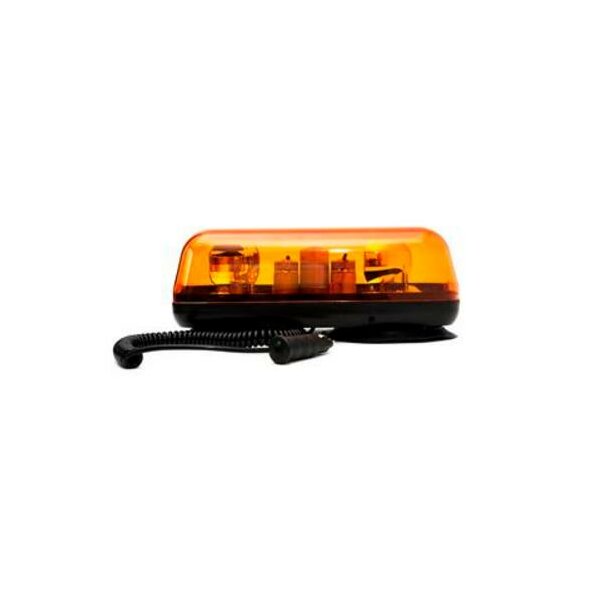 Mini Warnlichtbalken - Serie Compact, 2 Halogen-Drehspiegelmodule, 400 mm, Magnetmontage