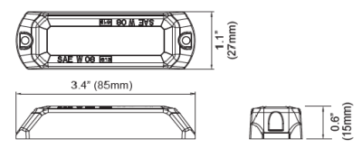 LED Blitzmodul - MS-3 , LED Modul, F.L.: klar, LEDs: BLAU, 12-24 Volt, Aufbau  - Frontblitzer-Heckblitzer