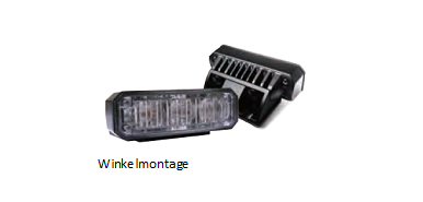 LED Blitzmodul - MS-3, LED Modul, F.L.: klar, LEDs: GELB, 12-24 Volt, Winkelmontage  - Frontblitzer-Heckblitzer