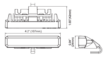 LED Blitzmodul - MS-6, LED Modul, F.L.: klar, LEDs: GRÜN, 12-24 Volt, Winkelmontage  - Frontblitzer-Heckblitzer