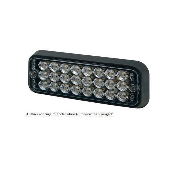 LED Blitzmodul - Serie 3510, LED Modul, F.L.: klar, LEDs: GELB, 12-24 Volt, Aufbaumontage - Frontblitzer-Heckblitzer
