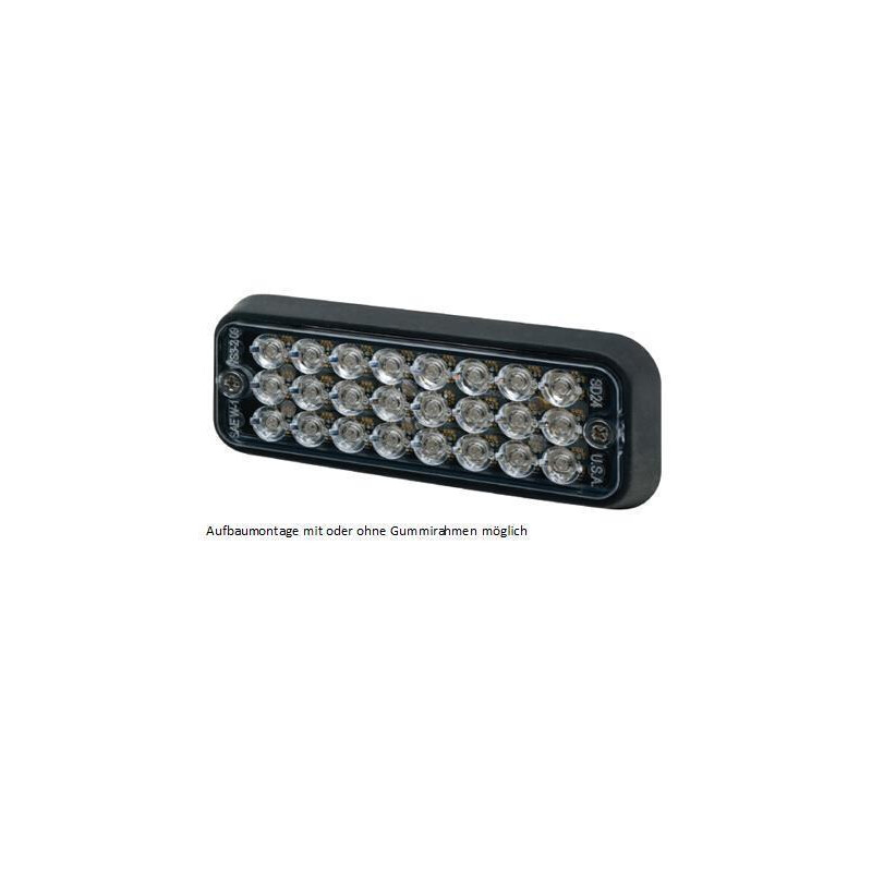 LED Blitzmodul - Serie 3510, LED Modul, F.L.: klar, LEDs: ROT, 12-24 Volt, Aufbaumontage  - Frontblitzer-Heckblitzer