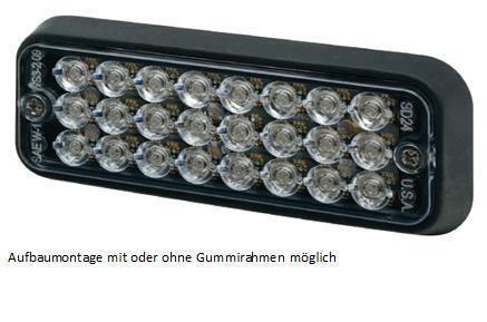 LED Blitzmodul - Serie 3510, LED Modul, F.L.: klar, LEDs: GRÜN, 12-24 Volt, Aufbaumontage  - Frontblitzer-Heckblitzer