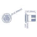 LED Blitzmodul - Serie RECESS-M3, LED Modul, F.L.: klar, LEDs: BLAU , 12-24 Volt - Frontblitzer-Heckblitzer