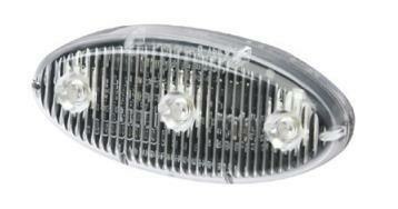 LED Blitzmodul - Serie STICK A LED, OVAL , LED Modul, F.L.: klar, LEDs: GELB , 12-24 Volt - Frontblitzer-Heckblitzer