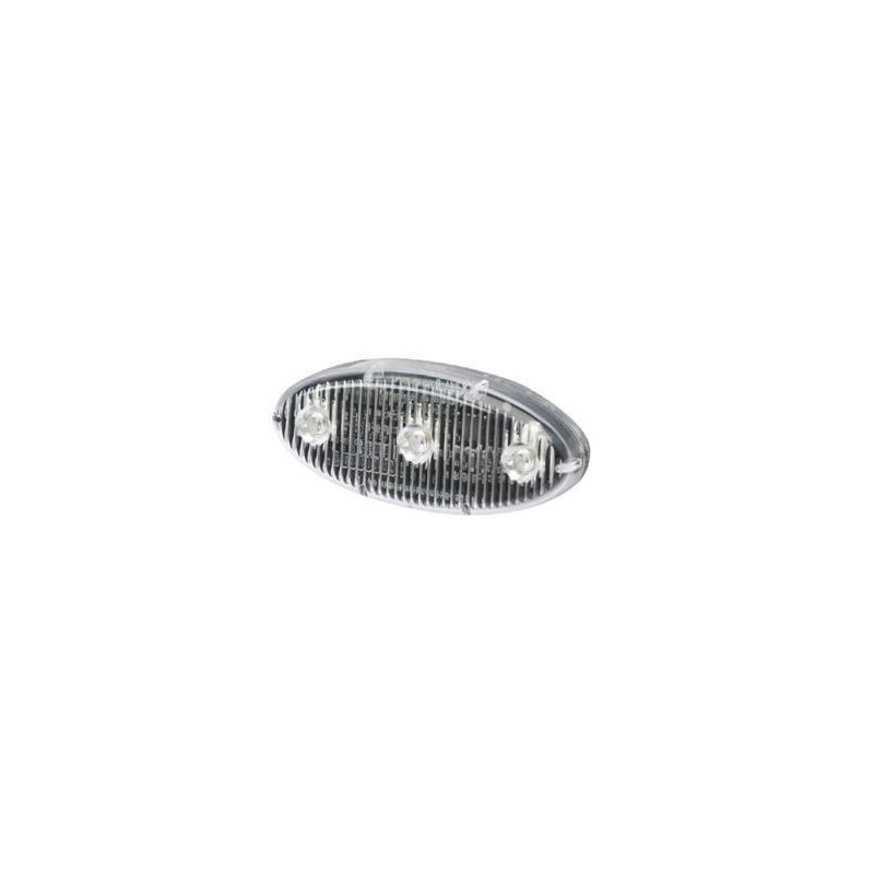 LED Blitzmodul - Serie STICK A LED, OVAL , LED Modul, F.L.: klar, LEDs: KLAR , 12-24 Volt - Frontblitzer-Heckblitzer