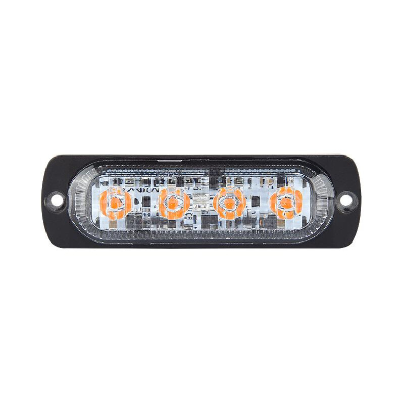 LED Blitzmodul - Serie MD4, LED, LED Blitzmodul, F.L.: klar, LEDs: GELB, 12-24 Volt  - Frontblitzer-Heckblitzer